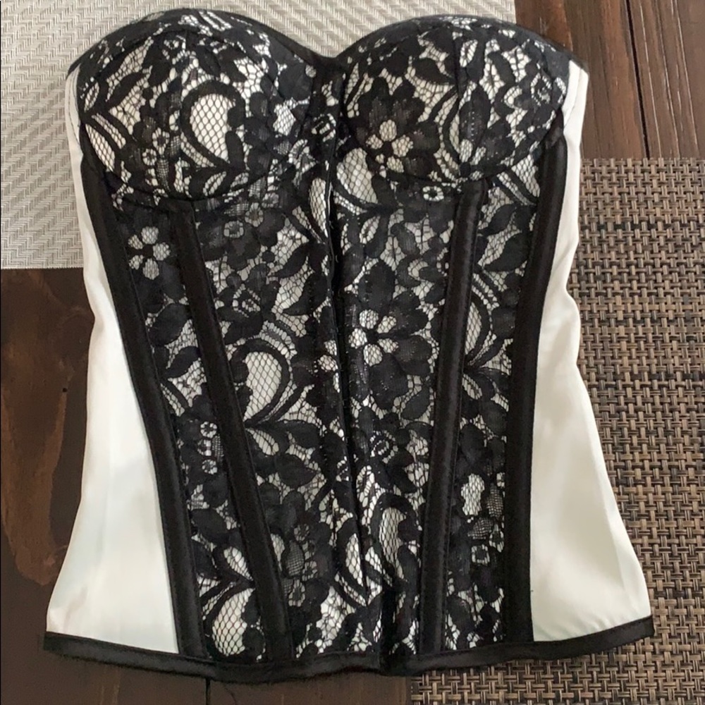 COPY - Charlotte Russe black and White Night Corset XS